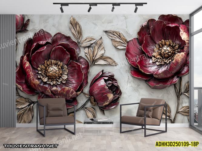Tranh dán tường Hoa 3D- ADHH3D250109--18P - Kết quả tìm kiếm tranh tường